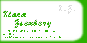 klara zsembery business card